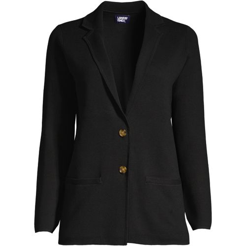 Lands End Womens Sweater Fleece Blazer Jacket - The India