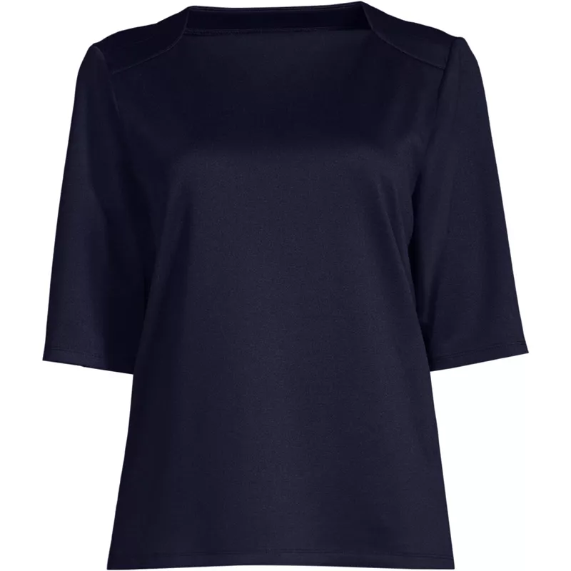 Women's Lapped Shoulder Knit Top, Front