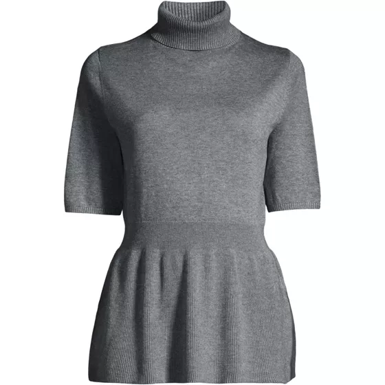Women's Turtle Neck Peplum Sweater - primary