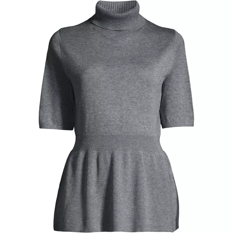 Women's Turtle Neck Peplum Sweater, Front