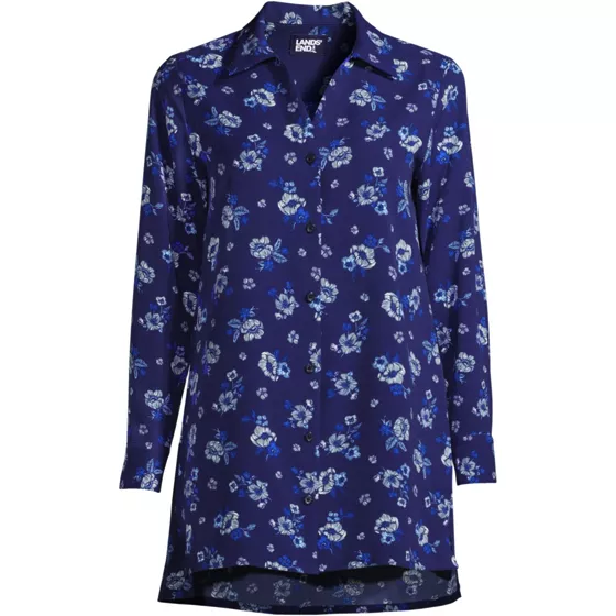 Women's V-neck Spread Collar Tunic Blouse - primary