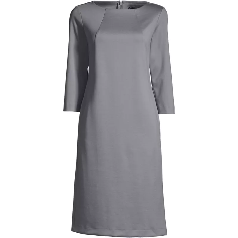 Women's Plus Size 3/4 Sleeve Tailored Dress, Front