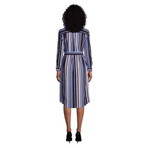 Women's Regular Midi Belted Shirt Dress - image 3