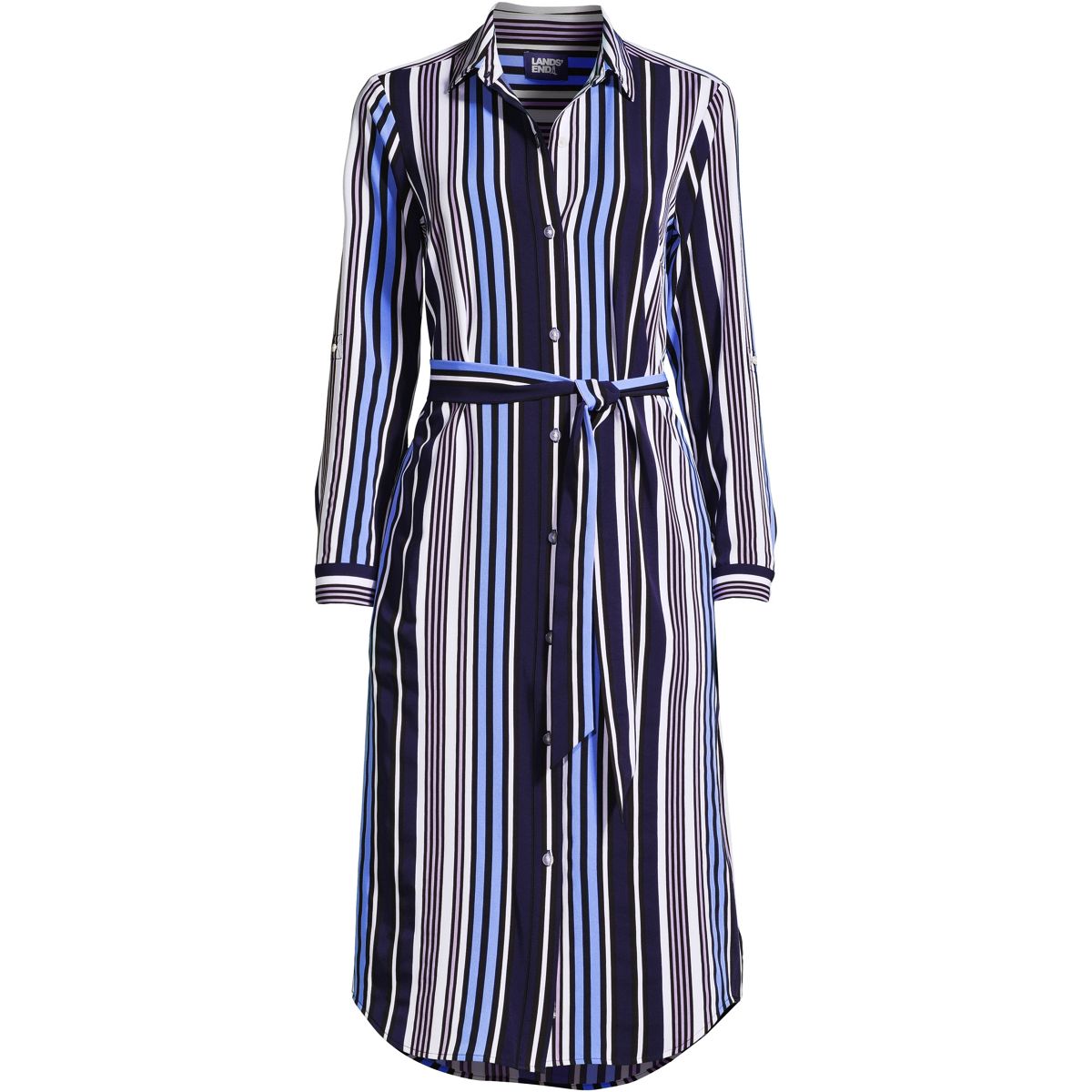 Women's Tall Midi Belted Shirt Dress