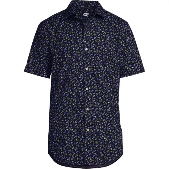 Men's Short Sleeve Floral Spread Collar Shirt - primary