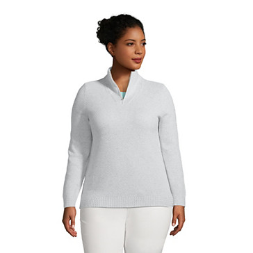 Baumwollpullover mit Reißverschluss für Damen in Plus-Größe image number 0