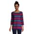 Women's Petite 3/4 Sleeve Heavyweight Jersey Boatneck Tunic, Front
