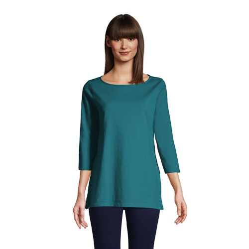 Heritage Pima-Shirt mit 3/4-Ärmeln für Damen | Lands' End