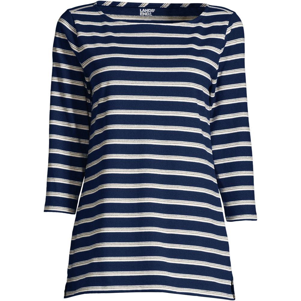 Women's 3/4 Sleeve Heavyweight Jersey Boatneck Tunic | Lands