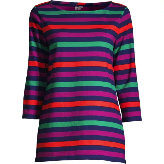 Women's 3/4 Sleeve Heavyweight Jersey Boatneck Tunic - primary