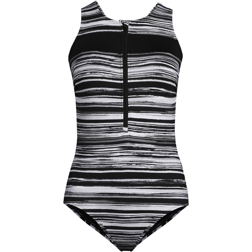 Women's Zip-Up Front One Piece Swimsuit