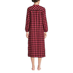 Women's Long Sleeve Flannel Nightgown, Back