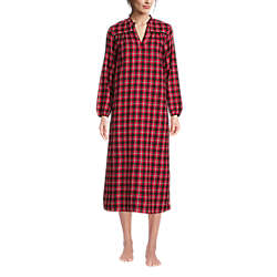 Women's Long Sleeve Flannel Nightgown, Front