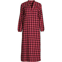 Women's Long Sleeve Flannel Nightgown, Front