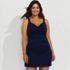 Women's Plus Size Chlorine Resistant Wrap Tankini Swimsuit Top, Front