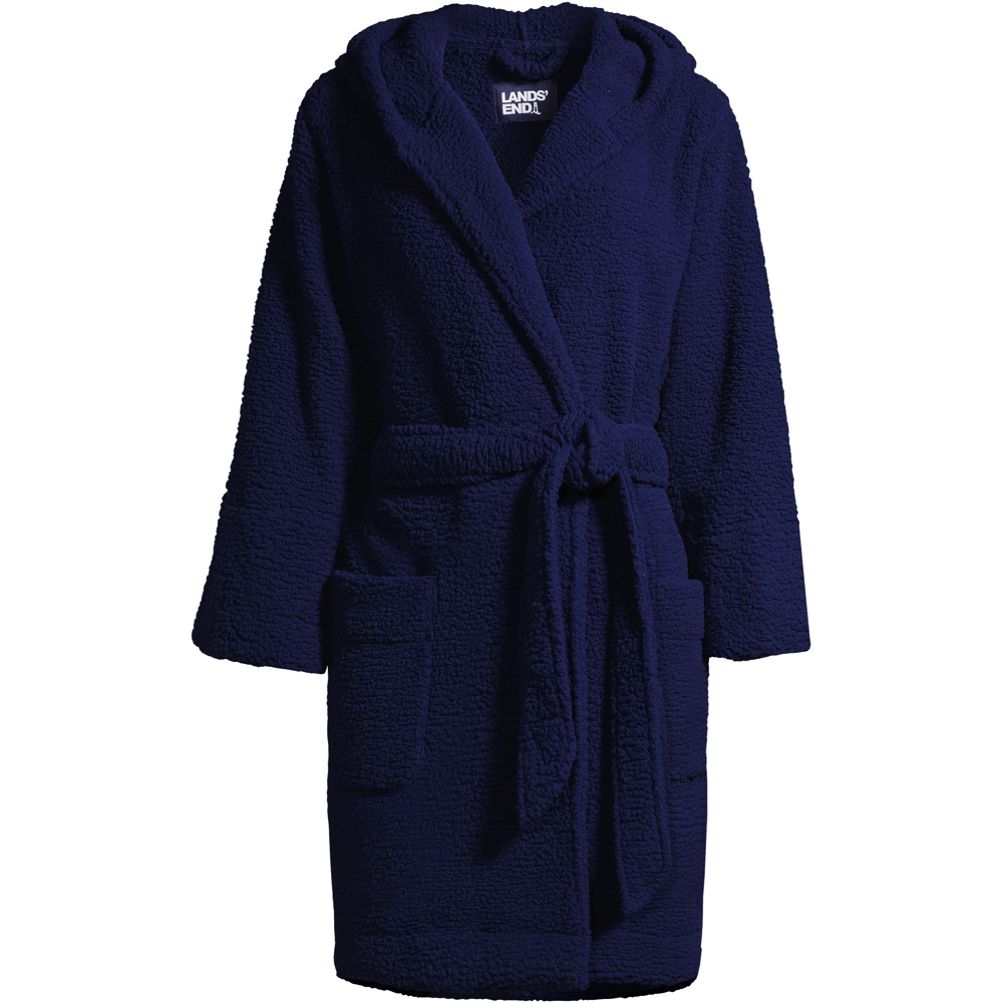 Sherpa Coal Hooded Bathrobe - Bathroom - Bath Robes - Adairs Online