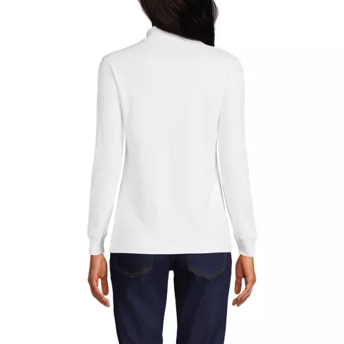 Women's Long Sleeve Supima Mock Turtleneck, Back