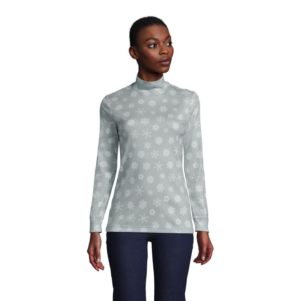 Women's Long Sleeve Supima Mock Turtleneck Lands' End