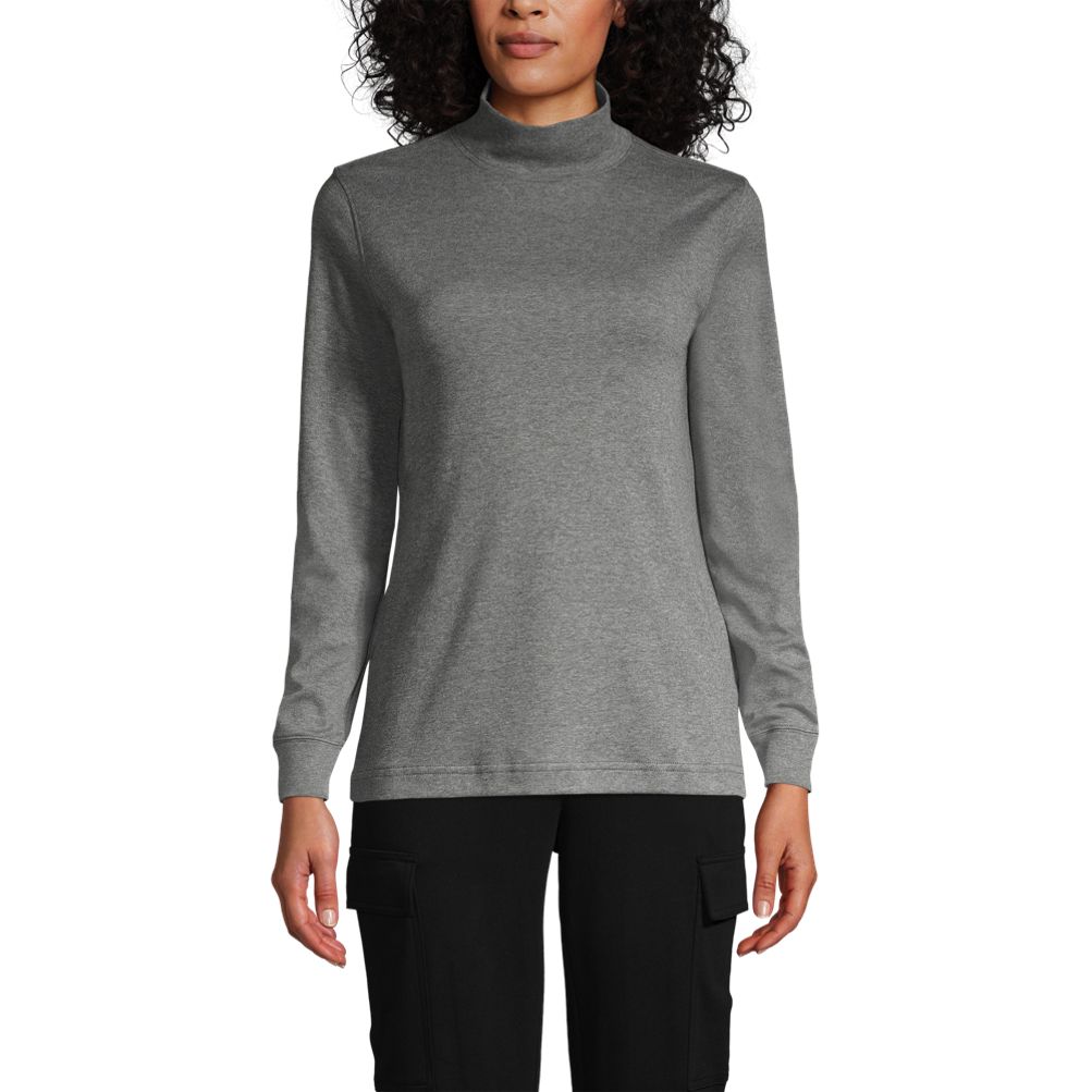 Long Sleeve Cotton Mock Turtleneck - All American Clothing Co