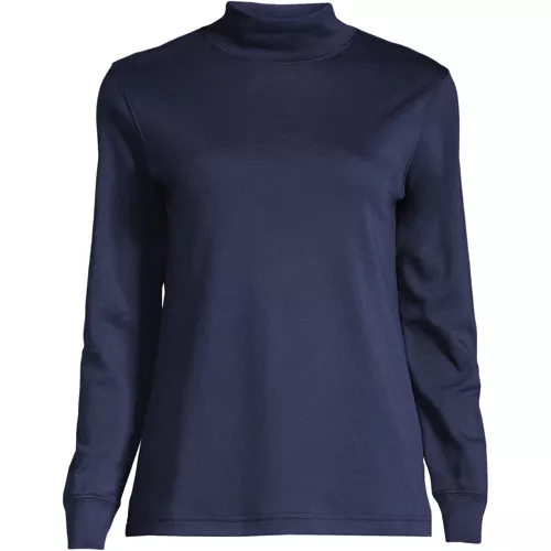 Women's Long Sleeve Supima Mock Turtleneck, Front