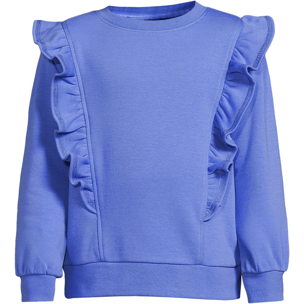 Girls Long Sleeve Cozy Ruffle Sweatshirt Top