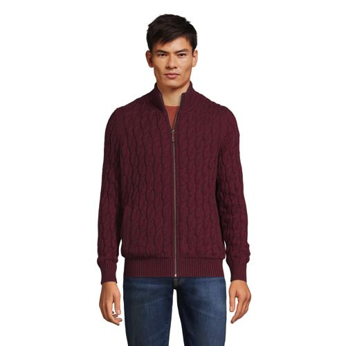 fleece lined mens cardigan