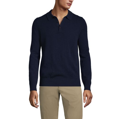 Men's Cashmere Polo Jumper Lands' End