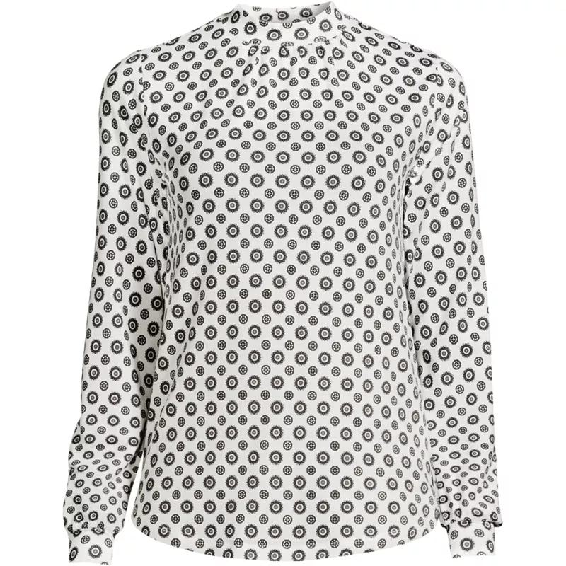 Women's Jersey Long Sleeve Gathered Mock, Front