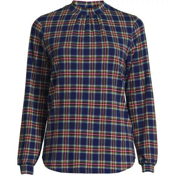 Women's Jersey Long Sleeve Gathered Mock - primary