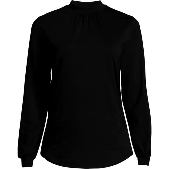 Women's Jersey Long Sleeve Gathered Mock - primary