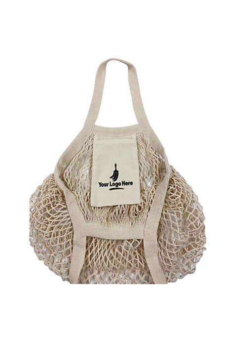 Cotton Custom Logo Mesh Market Tote Bag