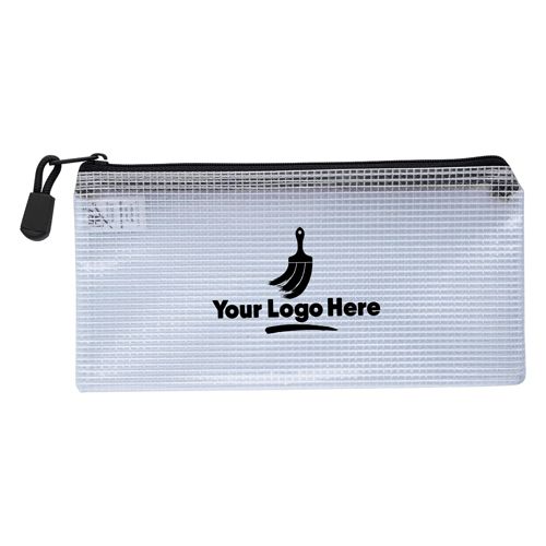 Clear Custom Logo Zipper Pencil Pouch Lands End Business Uniforms