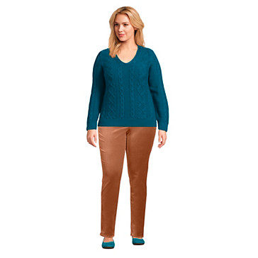 Kabelstrick-Pullover aus Baumwollmix für Damen in Plus-Größe image number 3