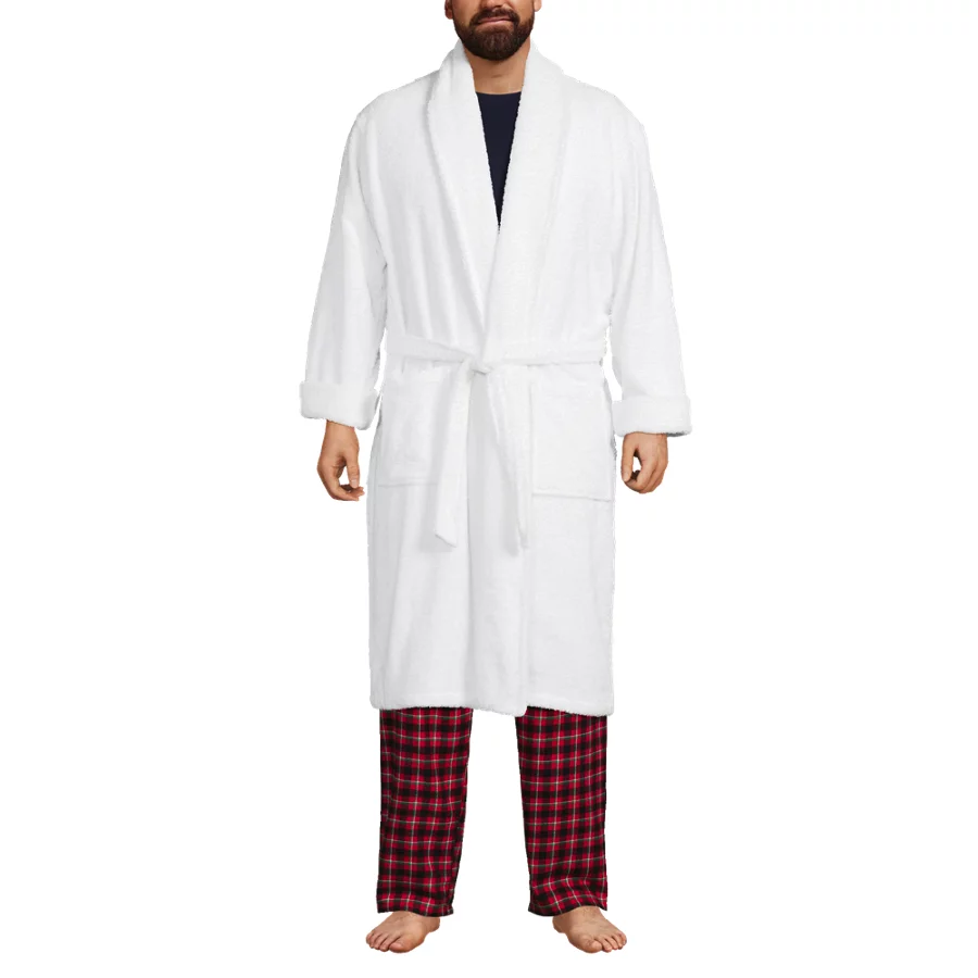 Men's Calf Length Turkish Terry Robe view 6
