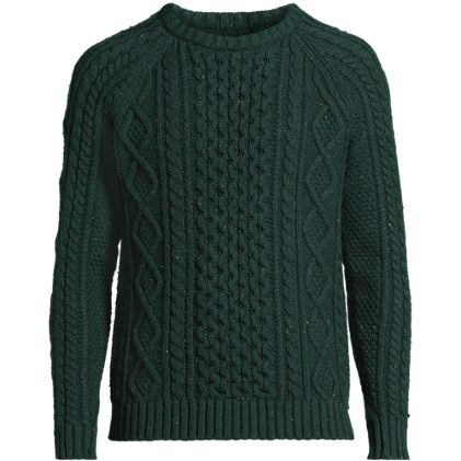 Men's Cotton Blend Aran Cable Crew Neck Sweater - image 2