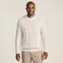 Men's Cotton Blend Aran Cable Crew Neck Sweater, Front
