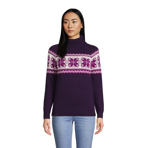Women's Petite Cosy Lofty Fair Isle Roll Neck Jumper | Lands' End
