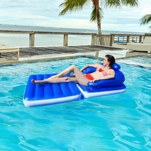 Inflatable pool lounger cheap with cup holder