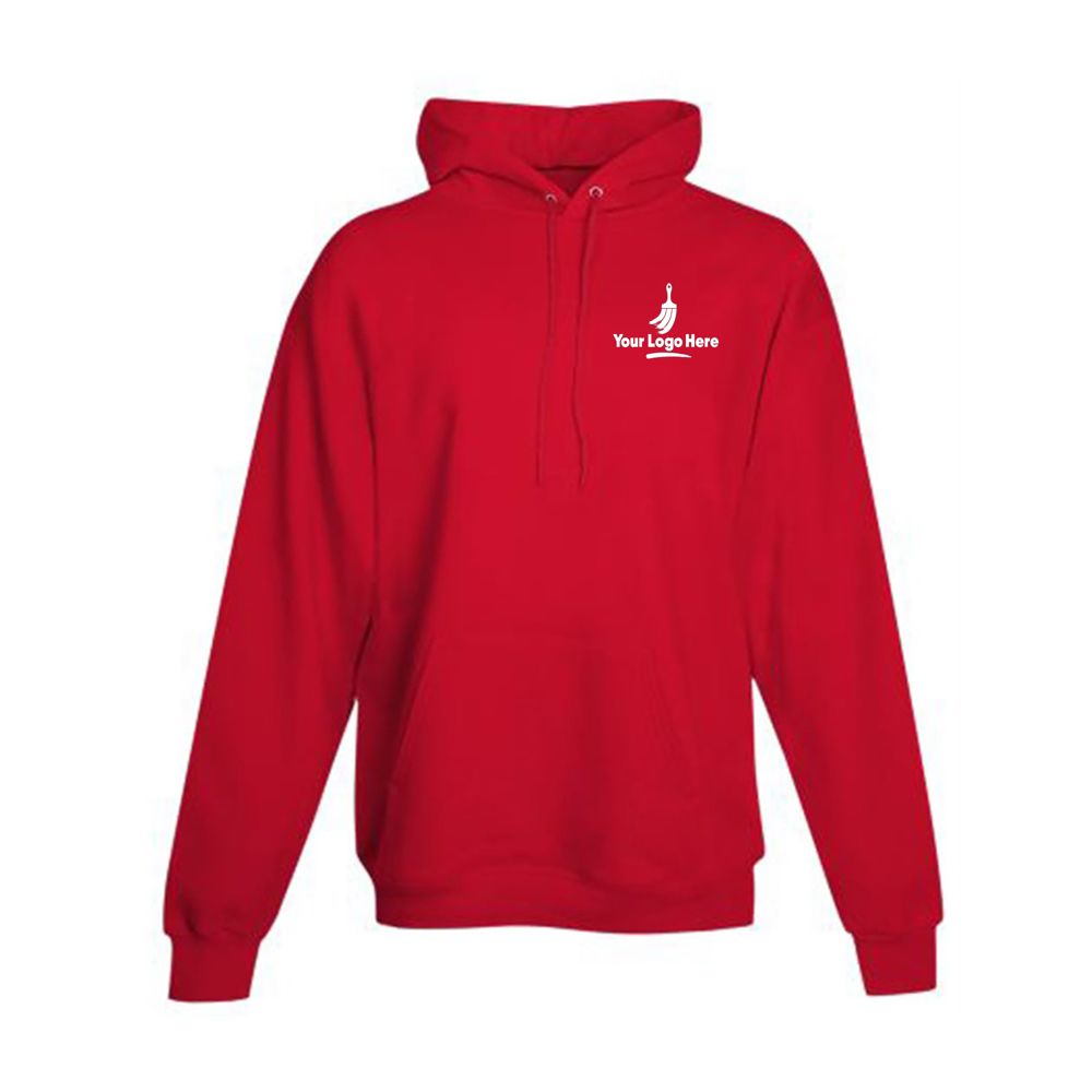 Hanes Unisex Regular Ecosmart Custom Logo Hoodie Sweatshirt - Athletic Red - XL