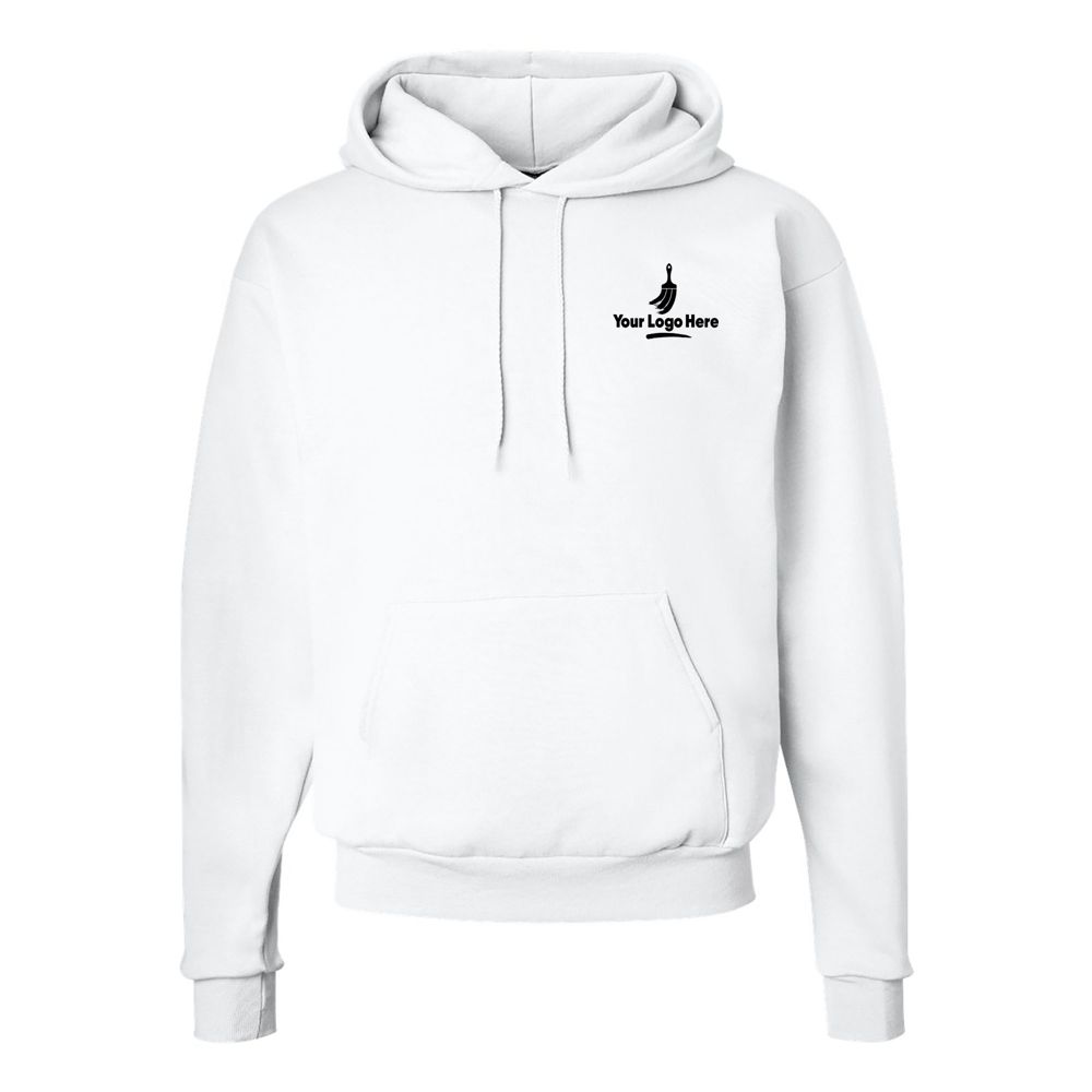 Hanes Unisex Big Plus Size Ecosmart Custom Logo Hoodie Sweatshirt - White - 3XL
