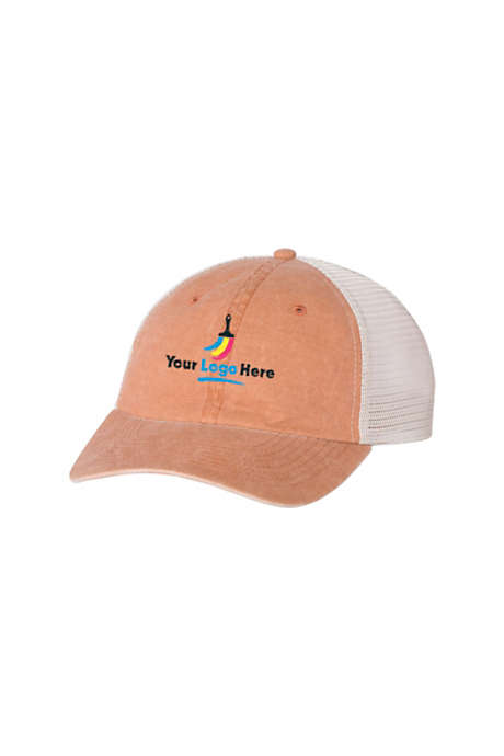 Sportsman Pigment-Dyed Custom Logo Trucker Hat