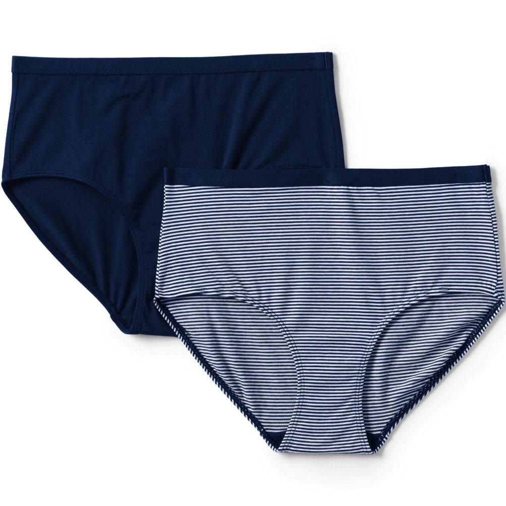 Lands' End Plus Comfort Knit High Rise Brief Underwear - 2 Pack