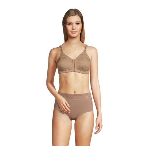  Women's Snap Bras, Front Closure Wirefree Thin Full
