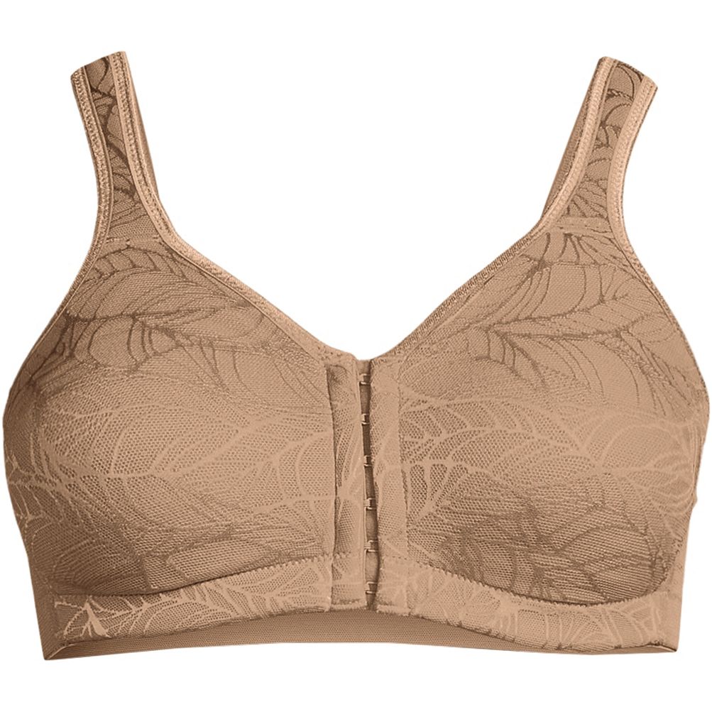 Women's Front Closure Bra Underwire Lightly Lined Jacquard Shaping