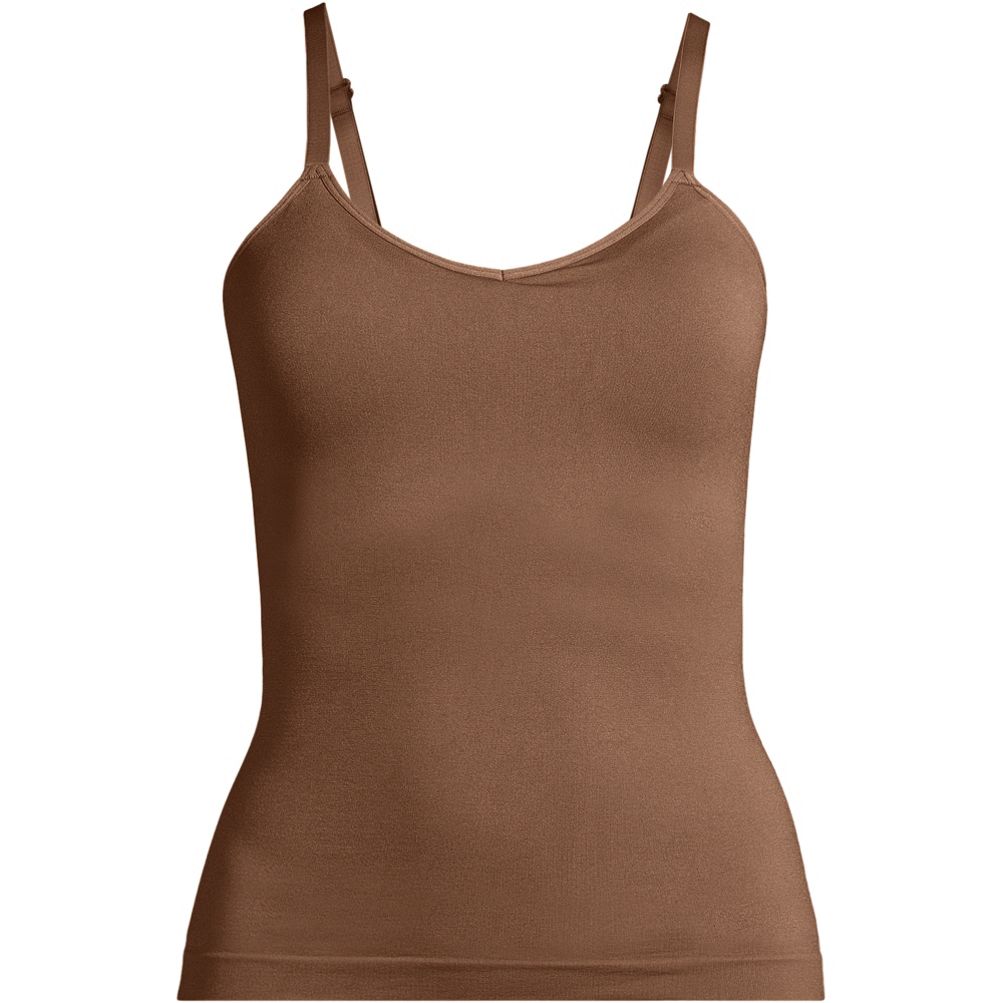 Women's Seamless Camisole with Built-in Bra Cup Strap Supportive