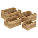 Baywater Living Woven Seagrass Natural Rectangular Storage Baskets Set of 4, Front