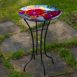 Northlight 25.75'' Tall Floral Hand Painted Glass Bird Bath Feeder, alternative image