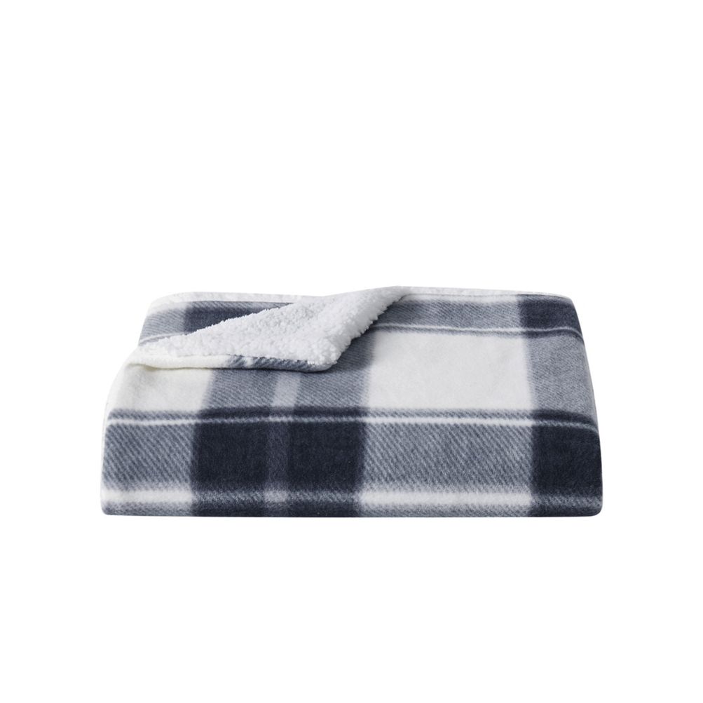 Cannon Cozy Teddy Plaid Sweater Knit Blanket