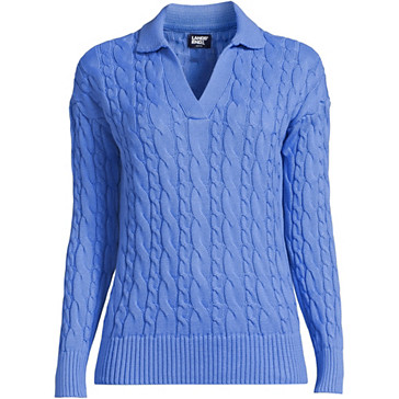 Pull Drifter Col Polo en Coton, Femme Stature Standard image number 1