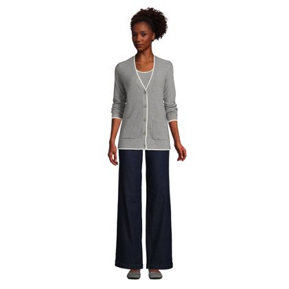 Women's Fine Gauge Cotton Cardigan and Tank Sweater Set - image 4